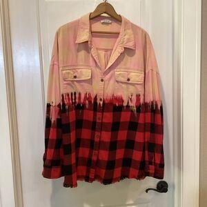 White Birch Pink Plaid Shirt